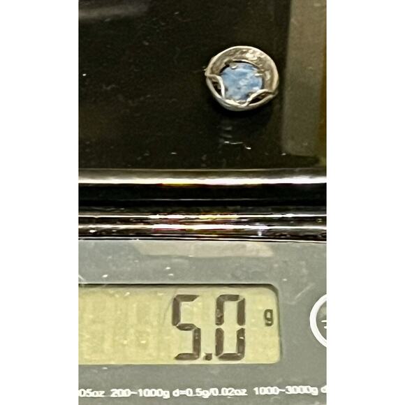 Vintage Blue Lace Agate Sterling Silver Oval Pendant Jewelry - 5g - Picture 8 of 8